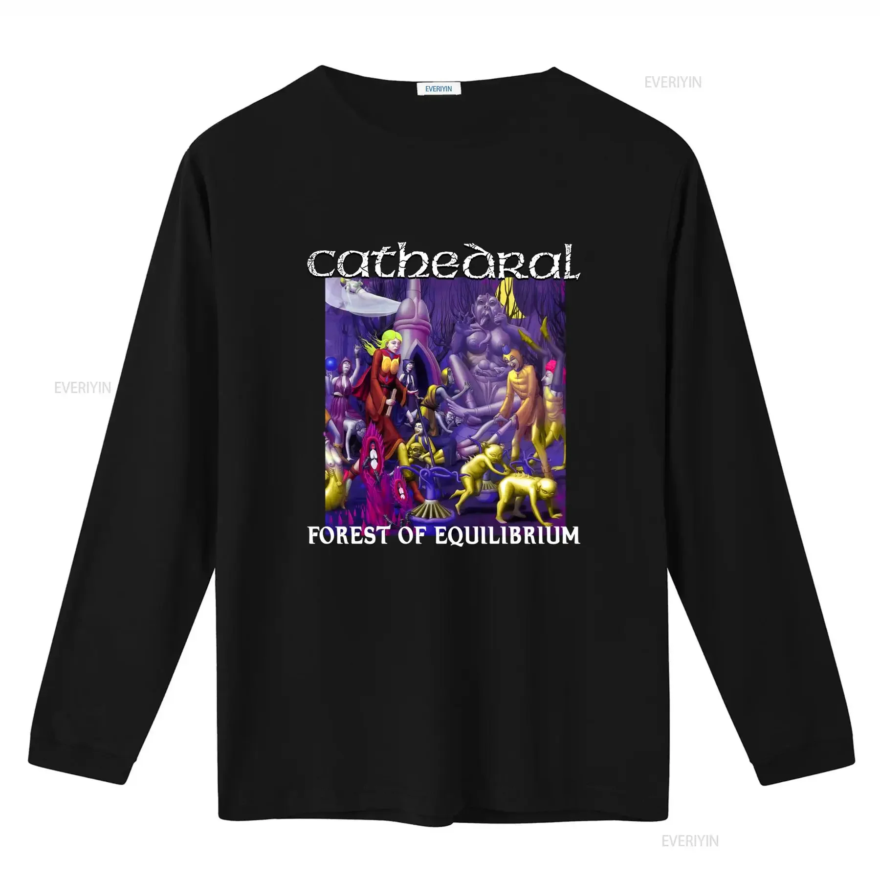 Cathedral Forest Of Equilibrium T Shirt Official Band Merch for Rock Fans vintage Washed Unisex Top For Everyday Wear Soft