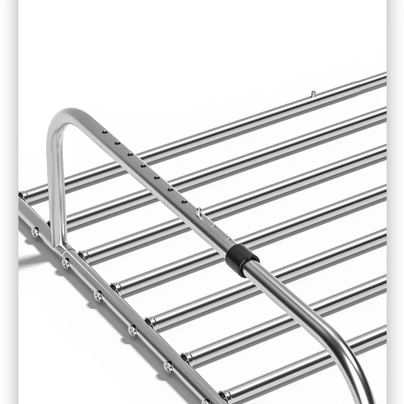 Balcony Folding Shoe Rack Stainless Steel Coat Hanger Window Guardrail Drying Shoes Towel Bar Multifunctional Storage Artifact