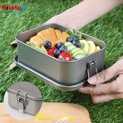 800ml/1200ml Healthy Titanium Alloy Portable Bento Dinner Box Leak-Proof Lunch Box Rectangle Food Storage Containers TitaniumBox
