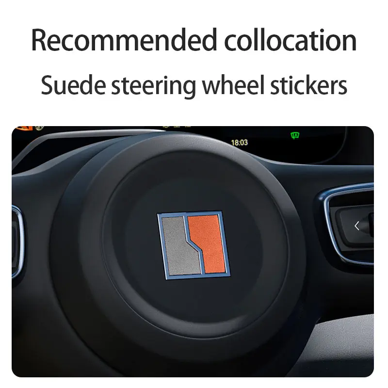 For ZEEKR 001/009/7X Steering Wheel Back to Positive Label Ultra-thin suede anti-scratch trim accessories