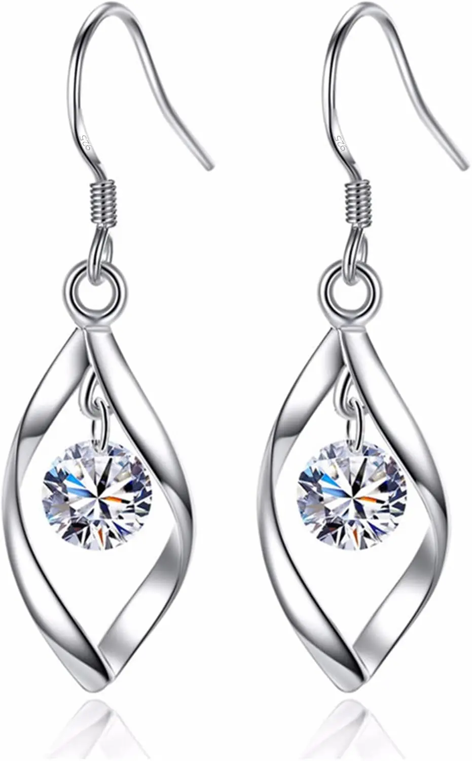 

Sparkly Teardrop Drop Earrings for Women, Hypoallergenic Dangling Crystal Jewelry, Fashionable Nickel-Free Earrings