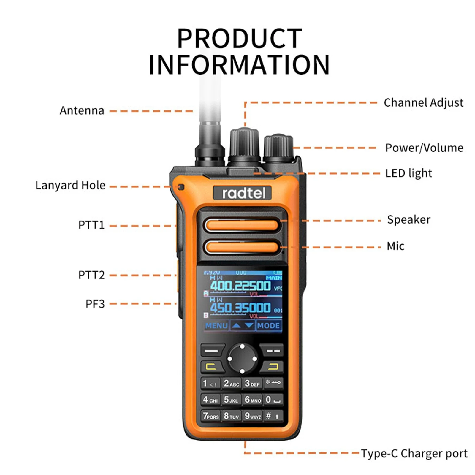 Radtel-Air Band Full Band Walkie Talkie, Amador Presunto, 199CH HT, USB-C Bateria, NOAA, FM, AM, Gravação, Vibração, RT-752, 10W