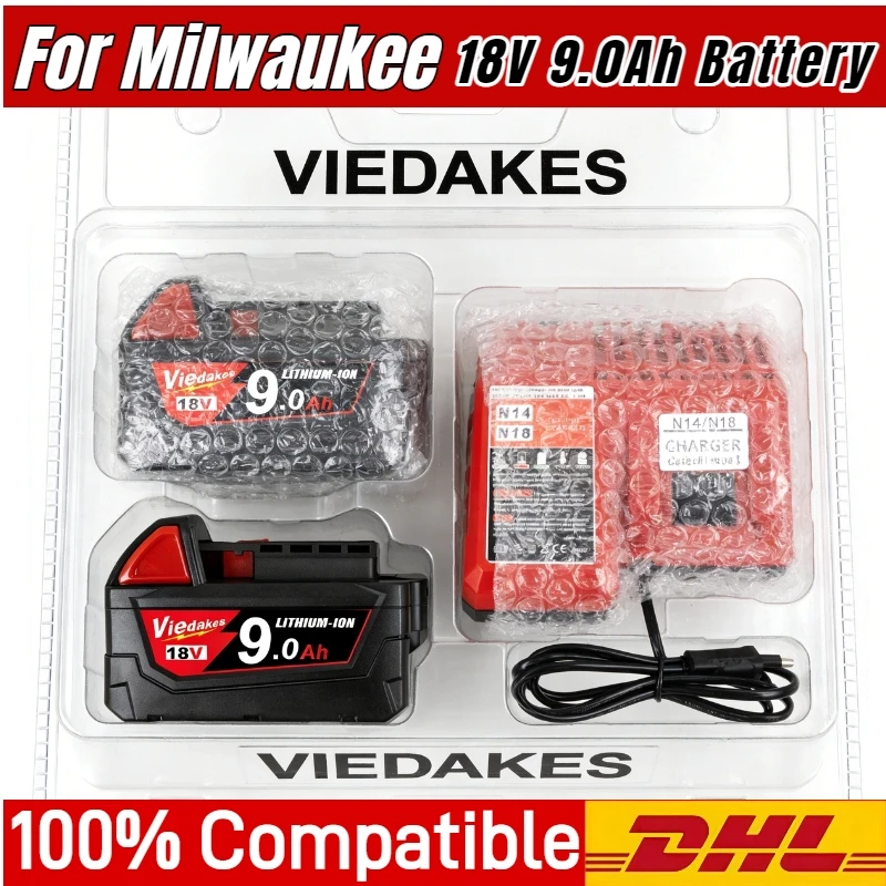 🔋100% original For Milwaukee 18V battery 5AH/6AH/9AH high energy battery ,for M18B5 48-11-2402 48-11-2411 48-11-2401 MIL-12A-LI