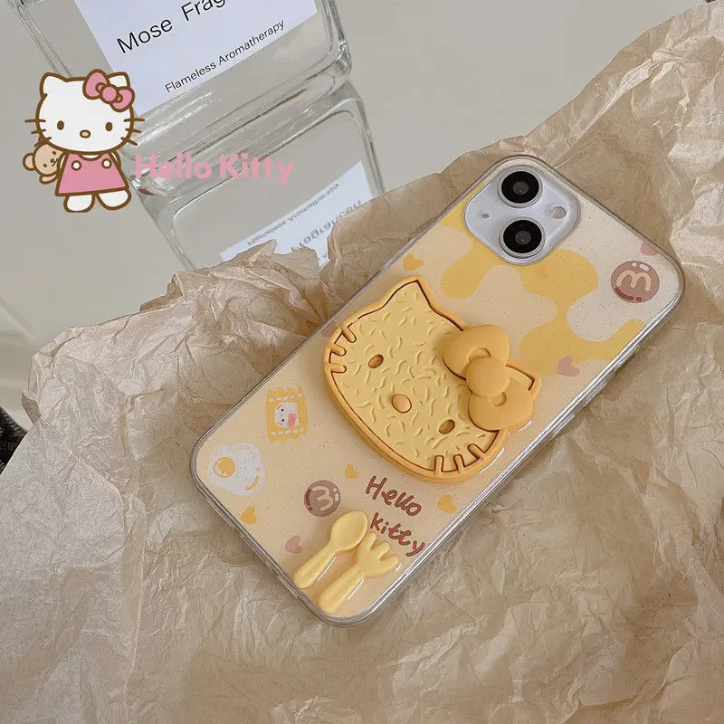 

Kawaii Sanrio Hello Kitty Cute Butter 3D Phone Case New Phone Case Apple 16/15/14/13/12/11/10 New Silicone Phone Cover