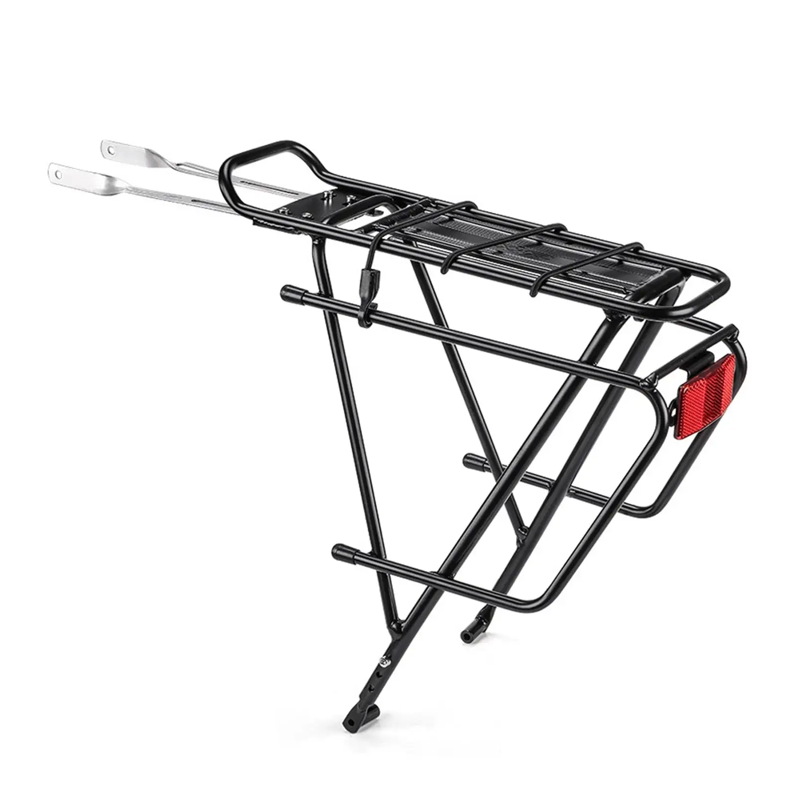 

Bike Cargo Rack Bicycle Rack Aluminum Alloy Universal Durable with Rope Bicycle Pannier Bag Holder Black Luggage Carrier Rack