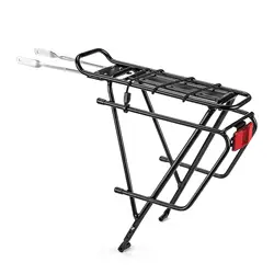 Bike Cargo Rack Bicycle Rack Aluminum Alloy Universal Durable with Rope Bicycle Pannier Bag Holder Black Luggage Carrier Rack