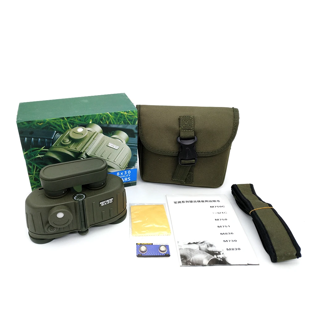 Top Pick Optics 8x30 HD مناظير بحرية مضادة للضباب ومقاومة للماء مع جهاز تحديد المدى الداخلي والبوصلة