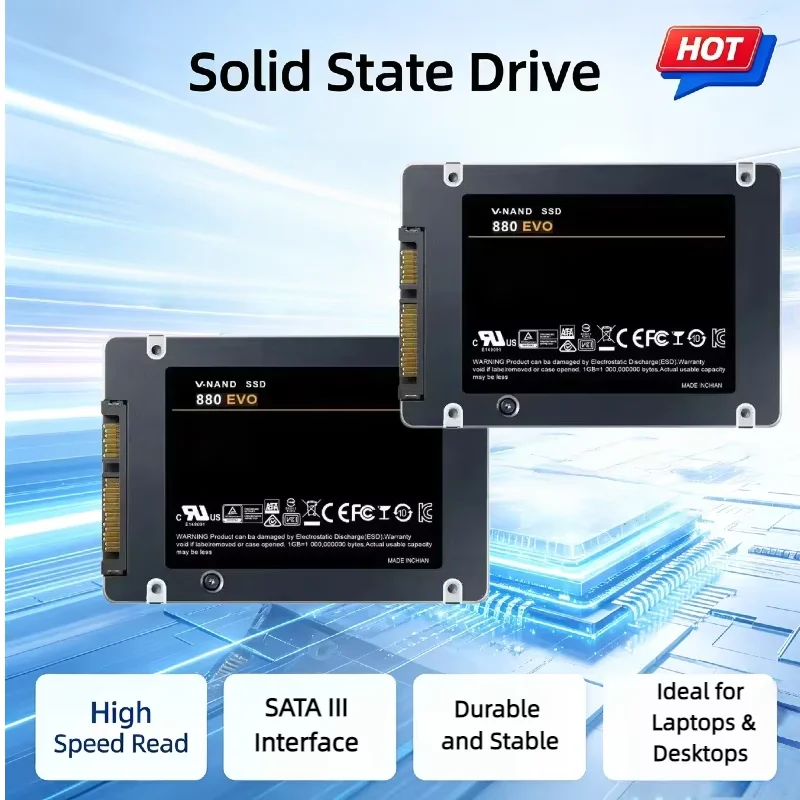 SATA III 2.5" Internal SSD 1TB 2TB Original Solid State Drive 880-EVO High Performance SSD Hard Disk For Notebook Desktop PC
