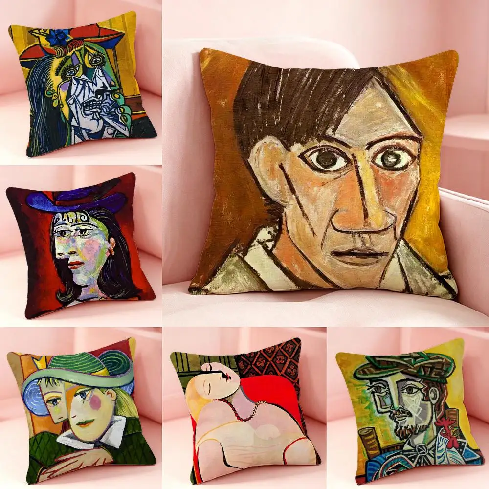 Art PicassoS Cushion Cover Pillow Short Plush Pillow Cute Simple Style For Living Room Bedroom Birthday Gift