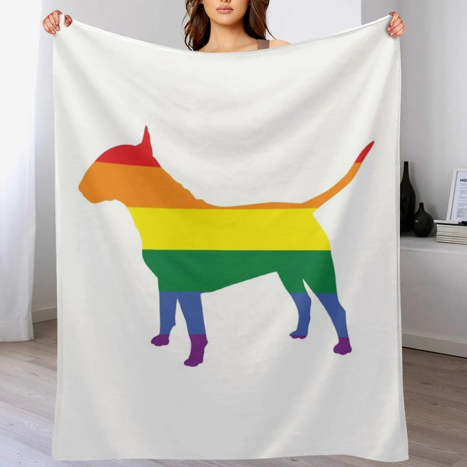 bull terrier pride flag Throw Blanket Thermals For Travel Furry Blankets For Bed Blankets