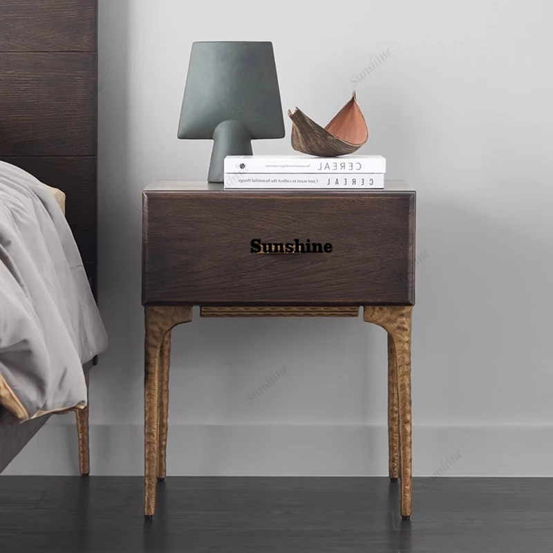 

Chinese Aesthetic Nightstands Wabi Sabi Minimalist Premium Classic Nightstands Bedroom With Storage Mesita Noche Furniture