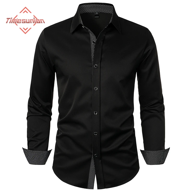 

New Style Autumn Men's Shirts Polka Dot Color Matching Shirts for Men Fashion Casual Mens Designer Clothes