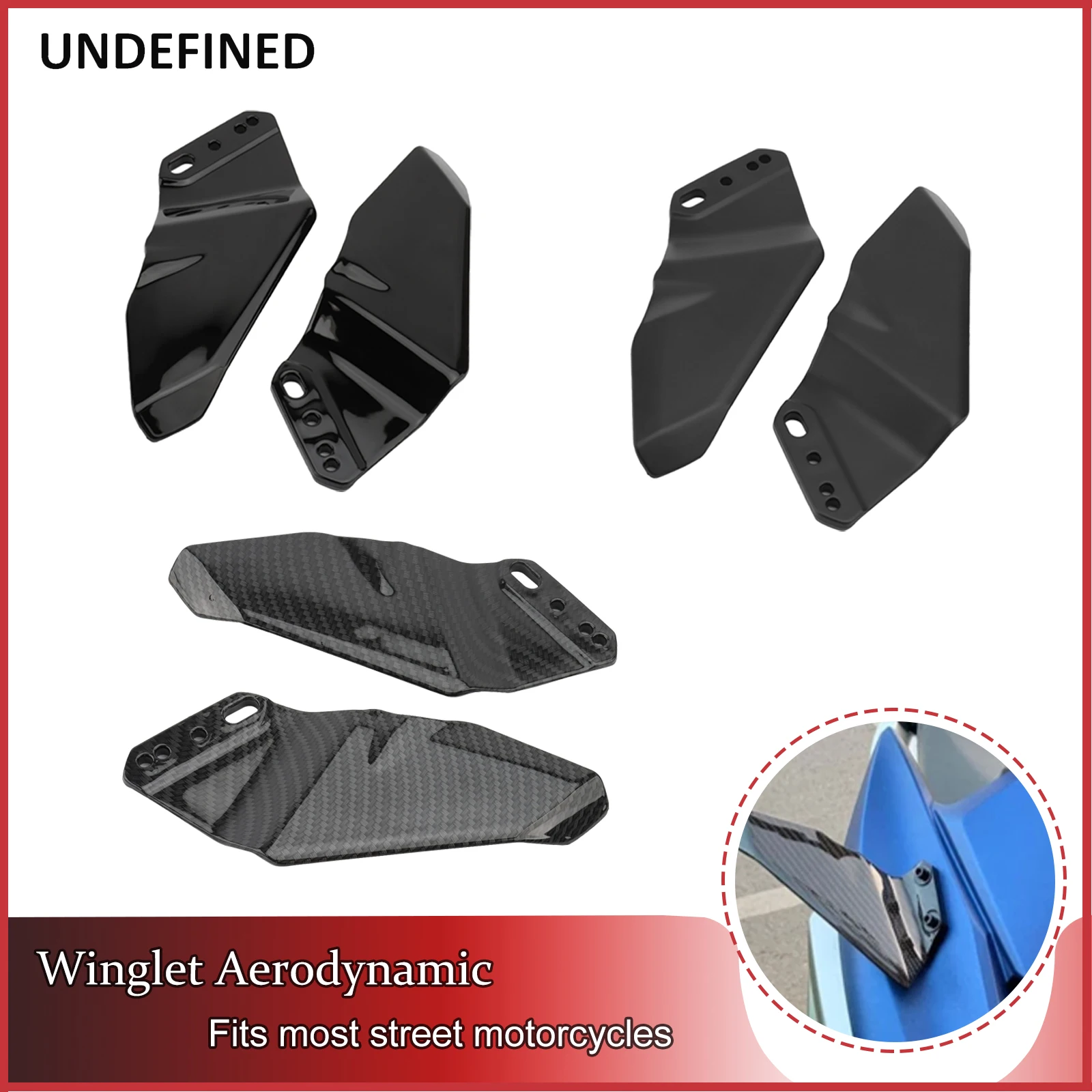 

Motorcycle Winglet Aerodynamic Wing Kit Spoiler For YAMAHA YZF R1 R6 R3 For KAWASAKI NINJA 250 400 Windshield Fairing Wing Cover