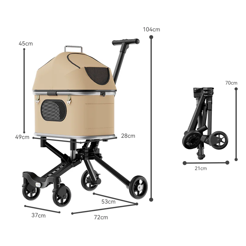 

2025 magnesium alloy body pet stroller is lightweight, foldable, and designed specifically for outdoor use such as walking dogs