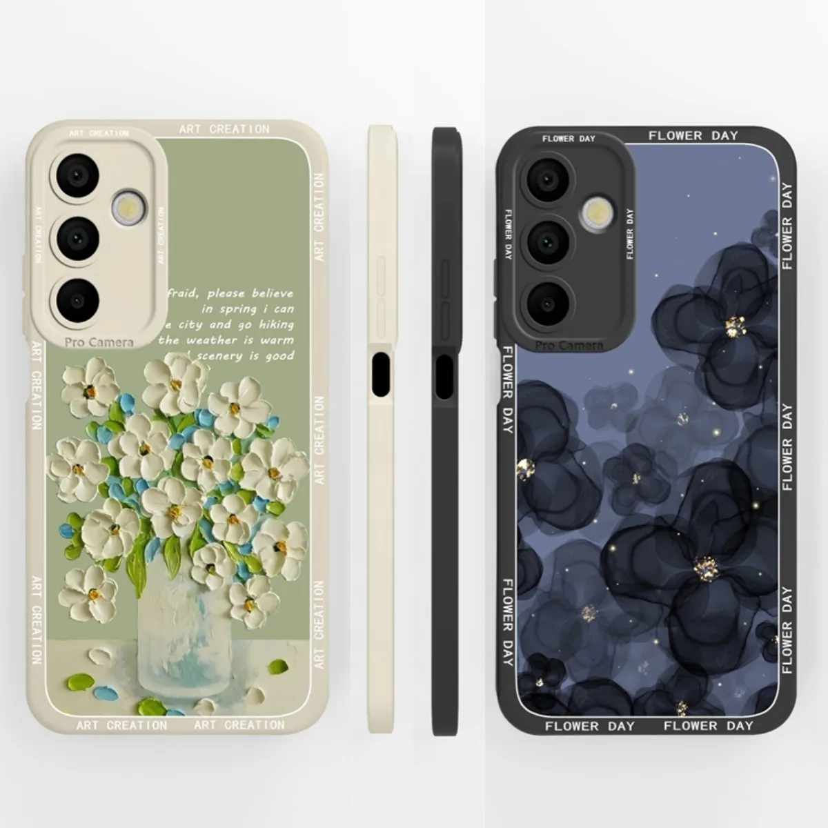 For Samsung Galaxy A16 4G 5G Case Pretty Flowers Liquid Silicone Full Protective Bumper Cover For SamsungGalaxyA16 A 16 Fundas