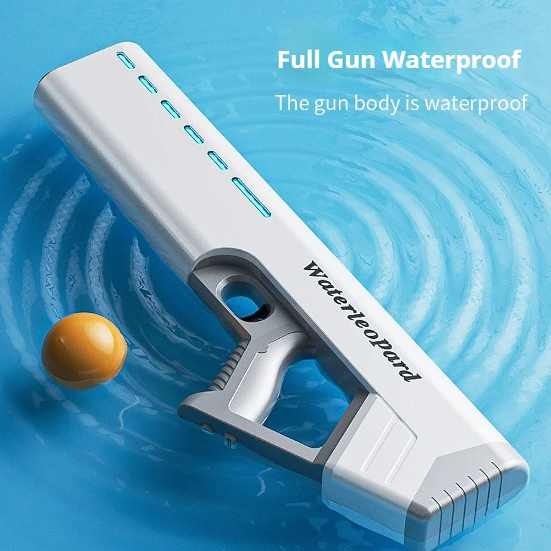 Electric Pulse Water Gun 500ml, 10m Range, Auto Suction, Continuous Fire, Waterproof, Rechargeable, Light Effects Summer Toy