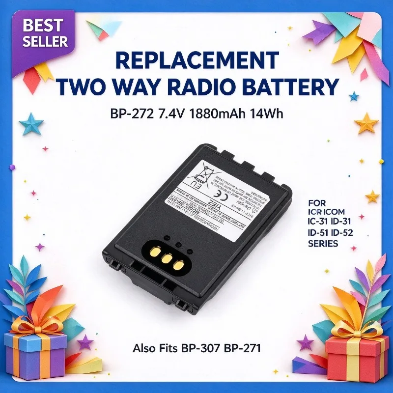 BP-272 7.4V 1880mAh 14Wh Two Way Radios for Icom IC-705 ID-31 ID-31E ID-51 ID-51E ID-52 IP-100H IP-501H IP-503H, BP-307 BP-271