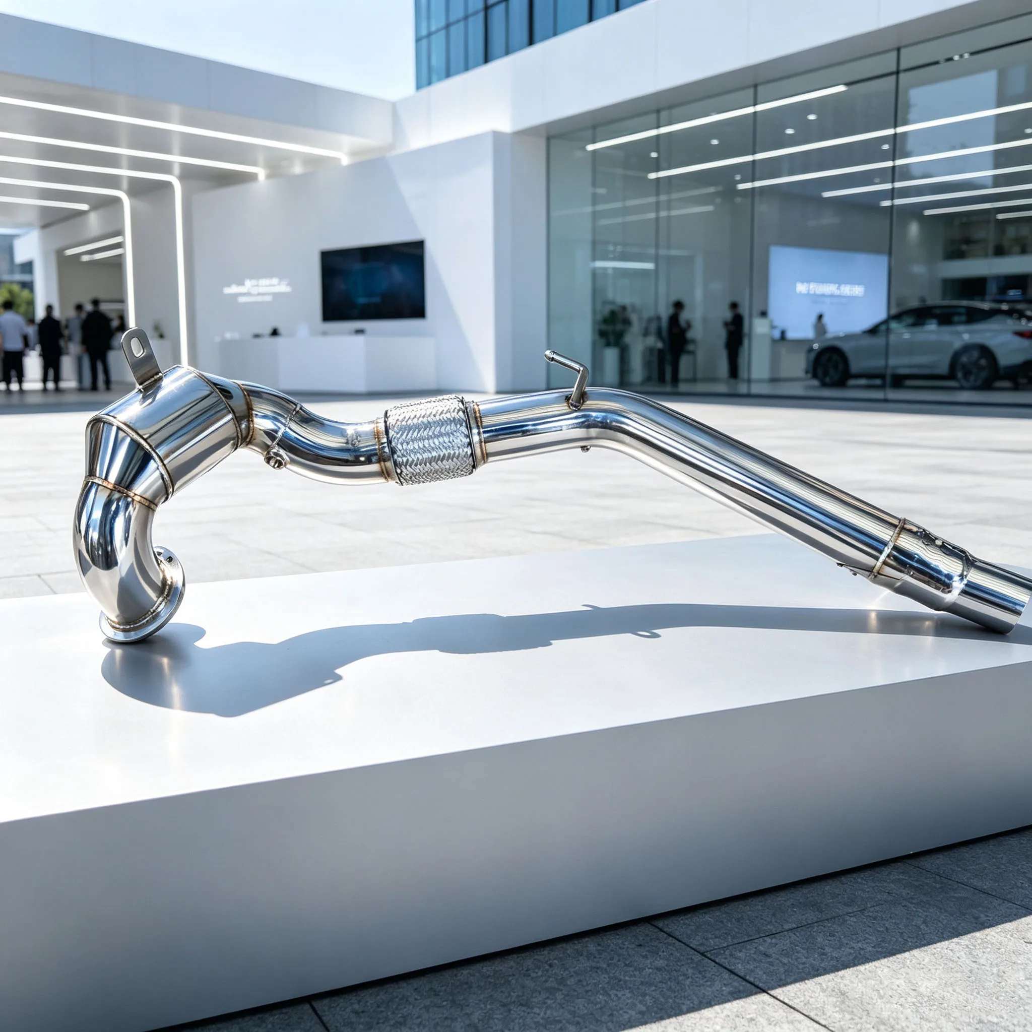 304 Stainless Steel Polished Racing Exhaust Downpipe High Quality Welding for VW Golf 8R MK8 R 2.0T