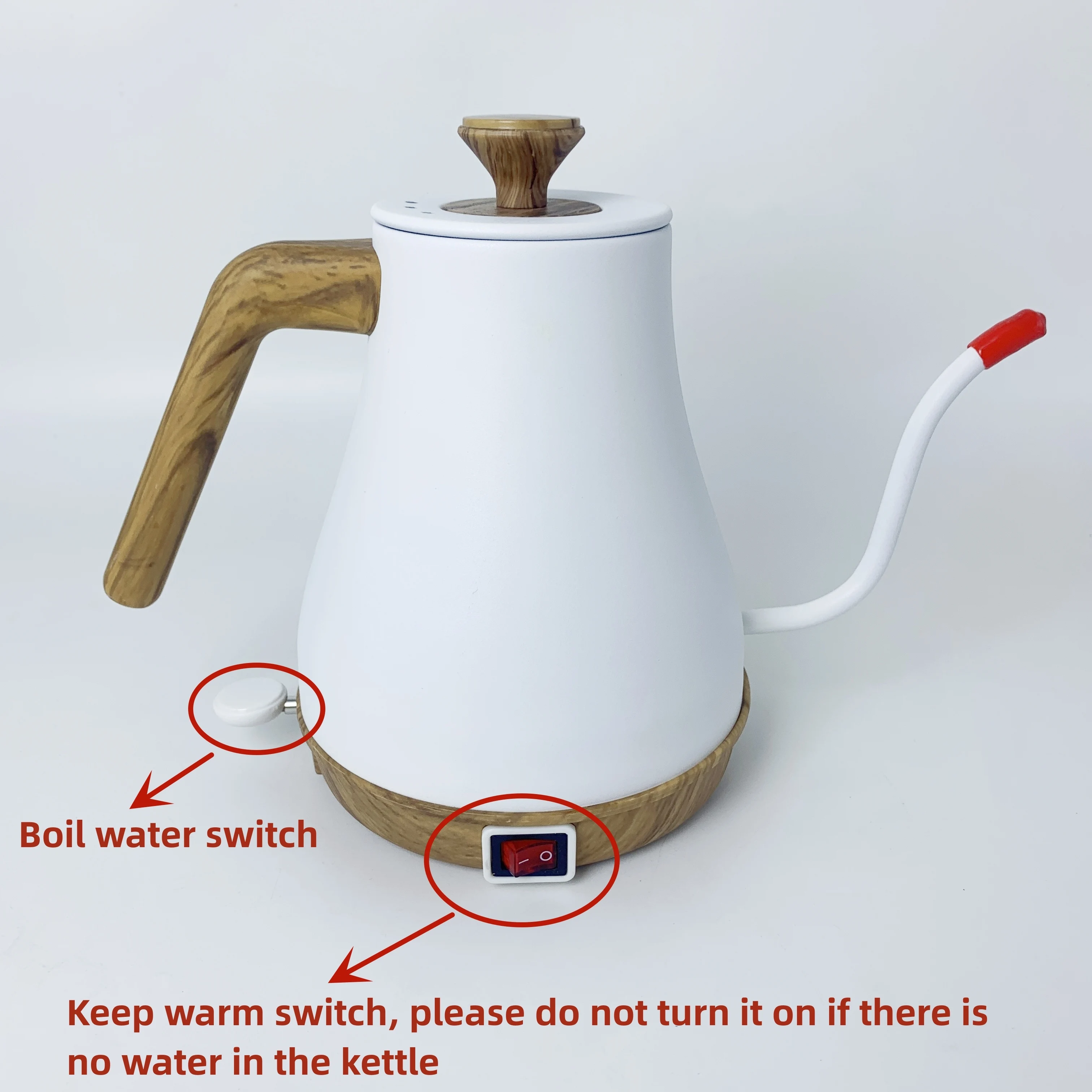 304 stainless steel gooseneck spout pour-over coffee pot slim  teapot 220V 1L electric kettle with thermometer