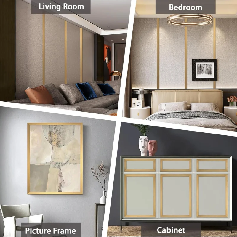 زخرفة قولبة قابلة للتقشير واللصق، بلاط حائط بشريط تزيين مرن، مرآة، خزانة، أثاث وديكور منزلي