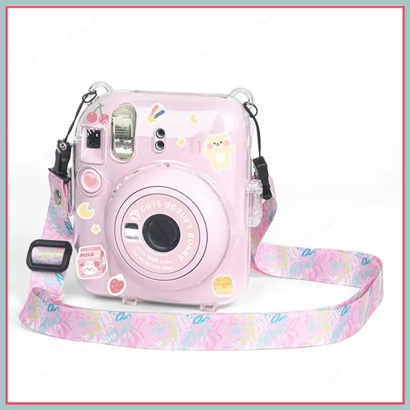 N94R For Fujifilm Instax Mini 12 PC Camera Case Protection Cover Shoulder Strap Storage Bag Strap Sticker Set