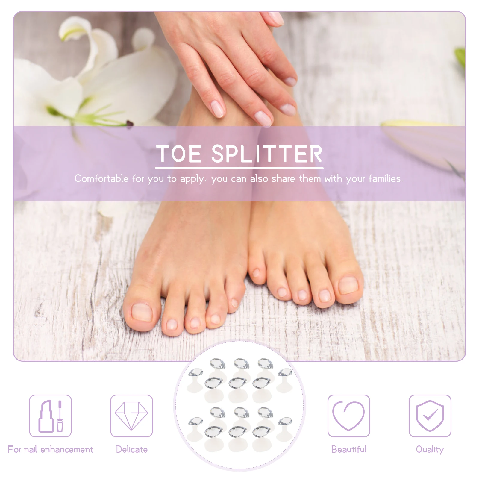 

16pcs Nail Art Tool Toe Divider For Manicure Manicure Separators Nail Art Silica Gel Pedicure Protector Spacers Tools