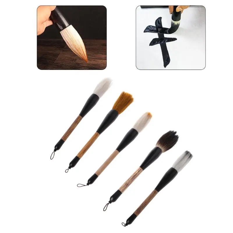 5 Styles 25.5cm Large Chinese Calligraphy Brush Pen Goat Hair Bamboo Shaft Paint Brush Art Stationary Oil Painting writing Brush