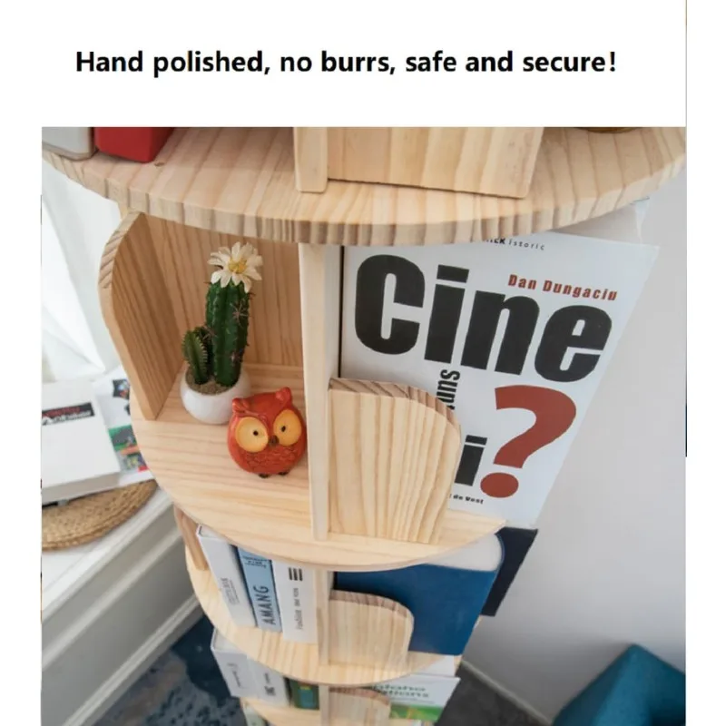 Rotating Bookshelf 360 Display Floor Standing Bookcase Storage Rack for Kids&Adults Multi-Functional Bookshelf Organizer (5-Tier