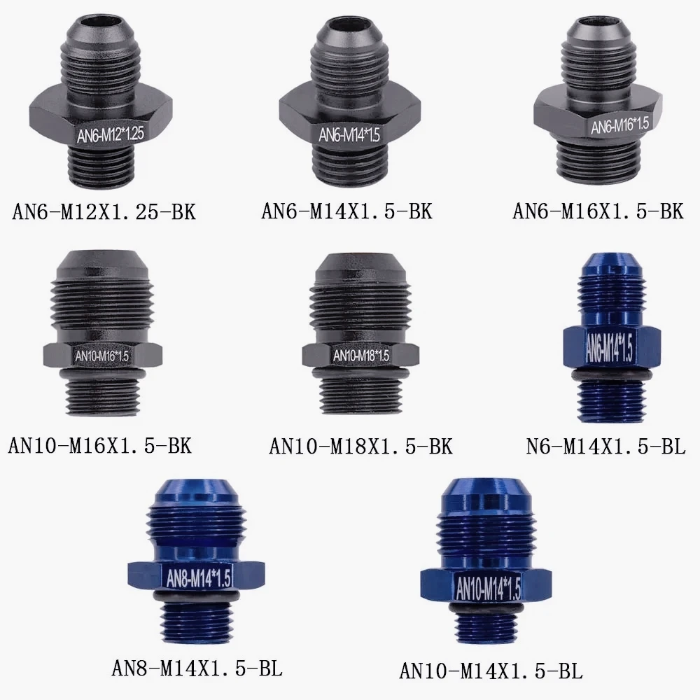 

1PC AN6 AN8 AN10 to M14 m16 m18*1.5 1/4 1/8 3/8 1/2 NPT Straight Fuel Oil Air Hose Fitting Male Adapter Car Auto accessories