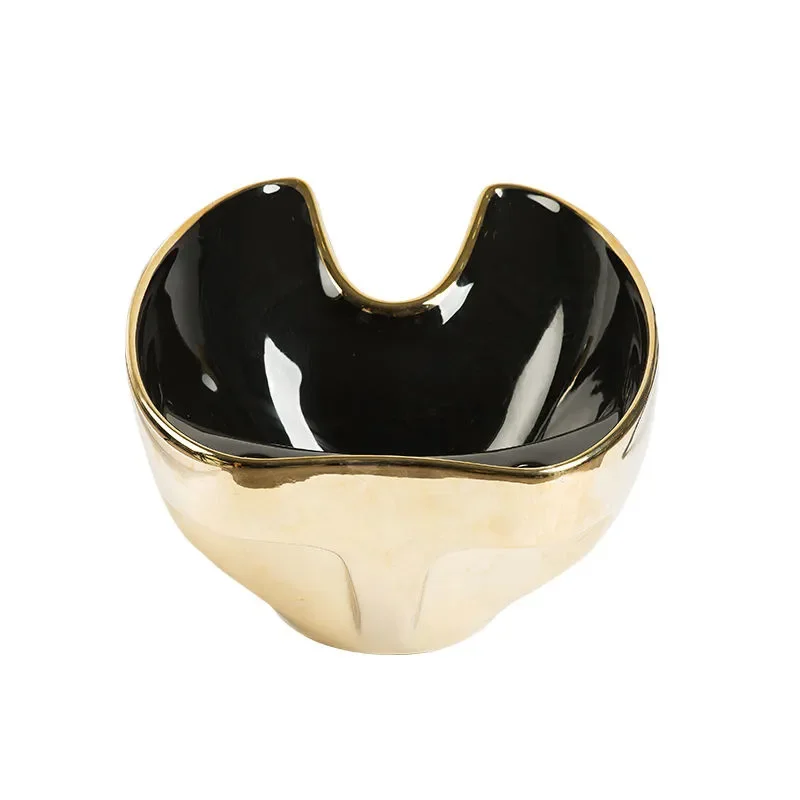 Luxury Gold Ceramic Shampoo Basin for Hair Salon Professional Black Flush Sink Wash Station Beauty Equipment Durable Design