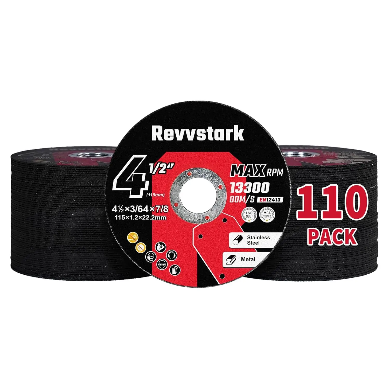 

110 Pack 4.5 Inch Thin Metal & Stainless Steel Cutting Wheels for Angle Grinder, Aggressive Cutting Discs