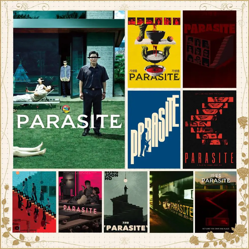 Film P-Parasite Korean Thriller Poster Wall Art Bedroom Living Room Dorm Bar Cafe Gym Studio Home Decor Gifts