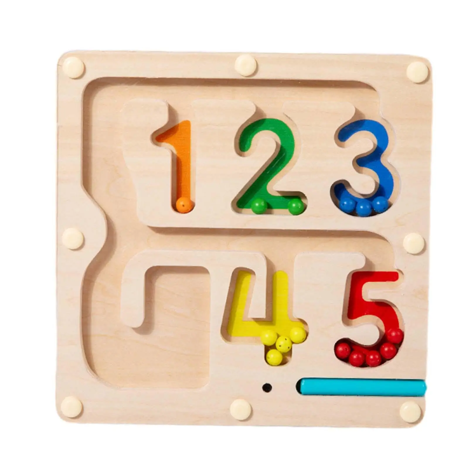 Wooden Counting Matching Game Learning Skills Toys Math Toy Travel Toys Wooden Magnet Puzzle Boards for Kids Ages 3-5 Preschool