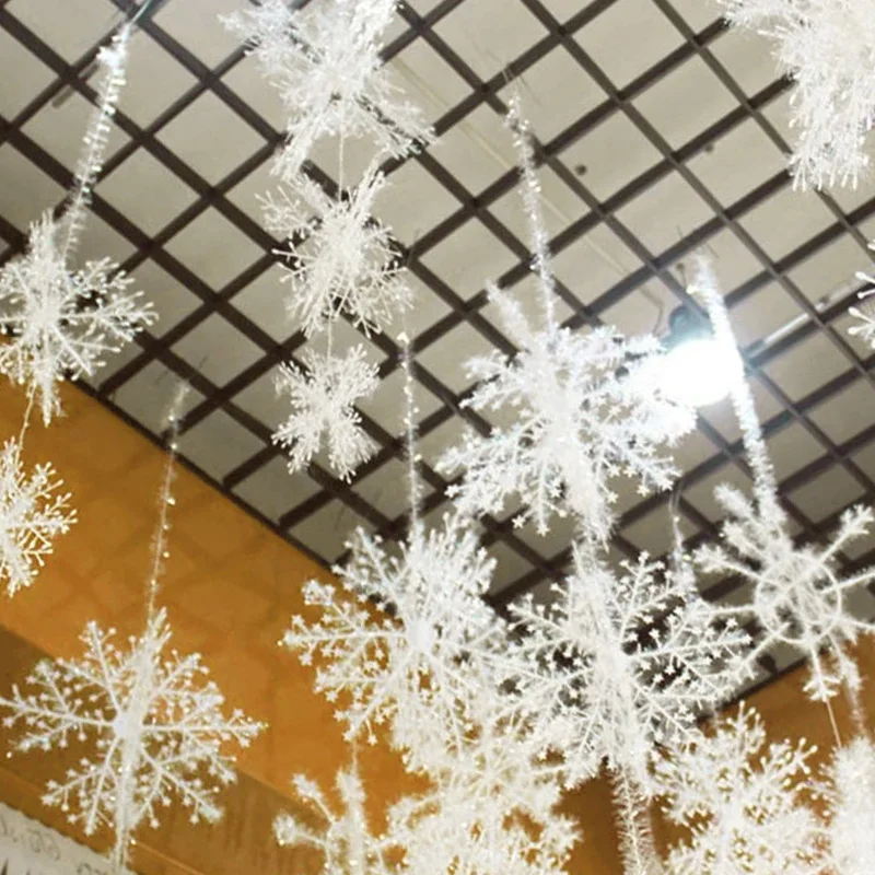 Image 6: Flocon de Neige Artificiel pour Décoration d'Arbre de Noël, Faux Flocons Blancs pour la Maison, 2023