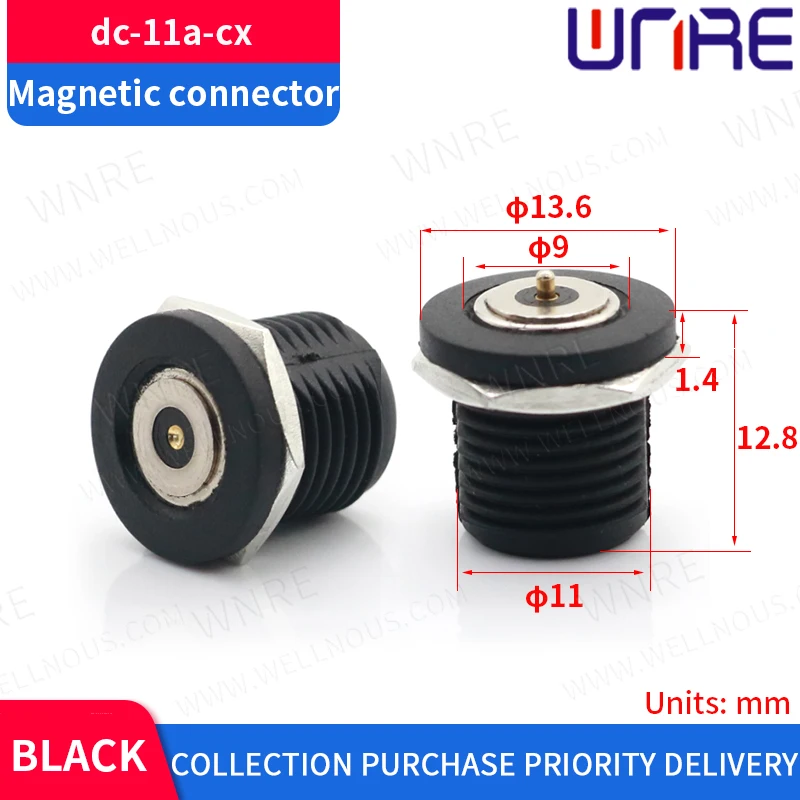 1set new magnet connector circular male and female dc power socket screw thread pogopin magnetic connector