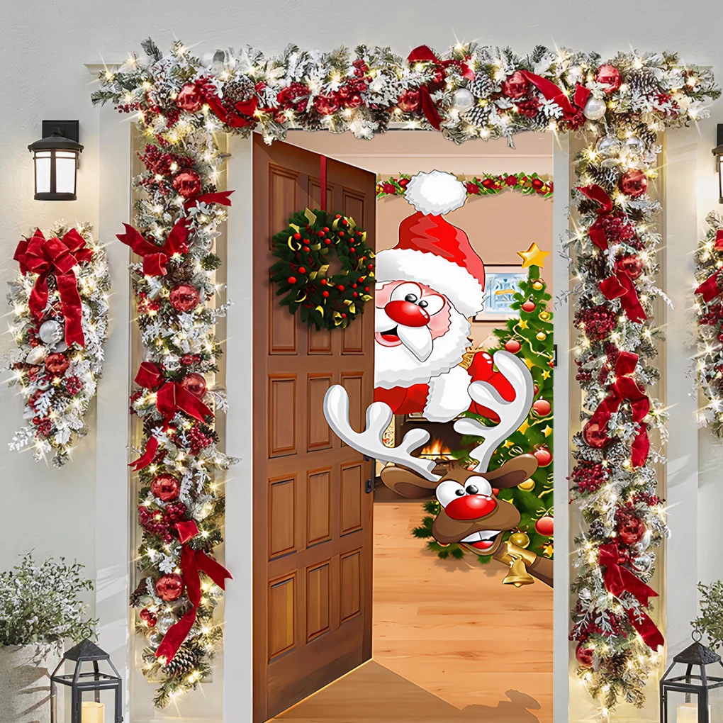 

Праздничное рождественское украшение для входной двери, рождественские праздничные принадлежности для домашнего декора, наклейки SDMT176 200*90 см