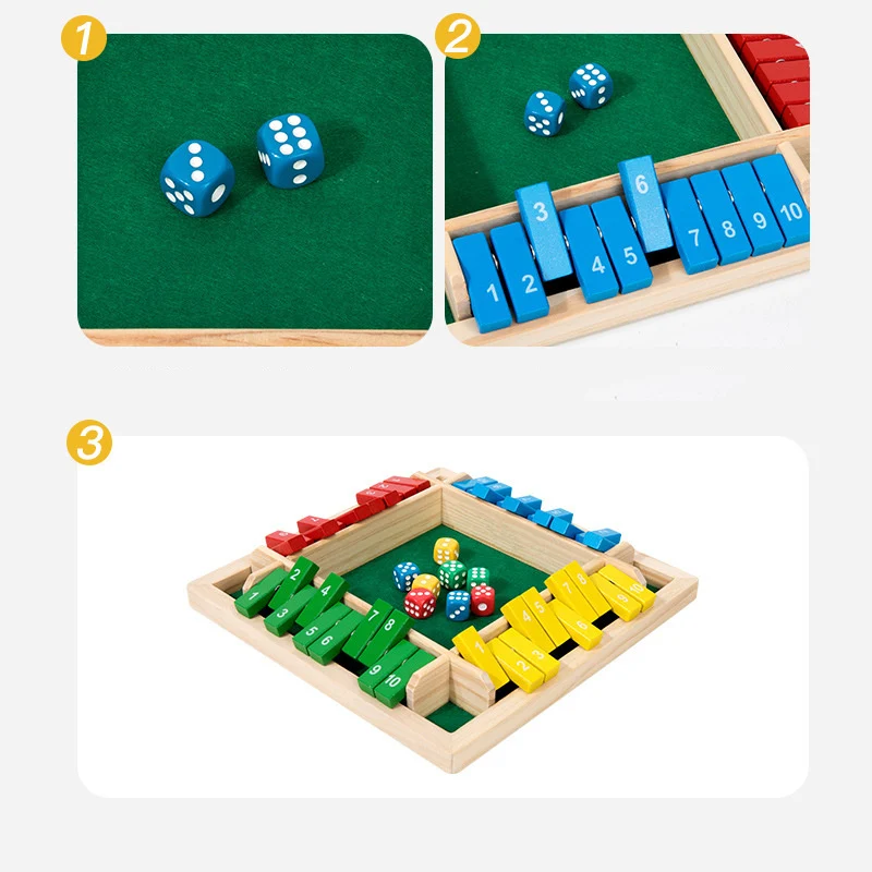 Kinderen Montessori Vierzijdige Flip Kaart Spel Intellectueel Educatief Speelgoed Board Box Dobbelstenen Speelgoed Familie Wiskunde Puzzels Speelgoed