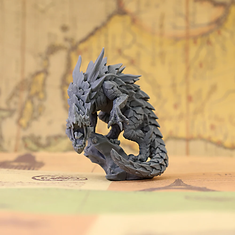 Rock Wyrm Monster Miniature Unpainted Resin Figure for Tabletop RPG Wargaming Board Game
