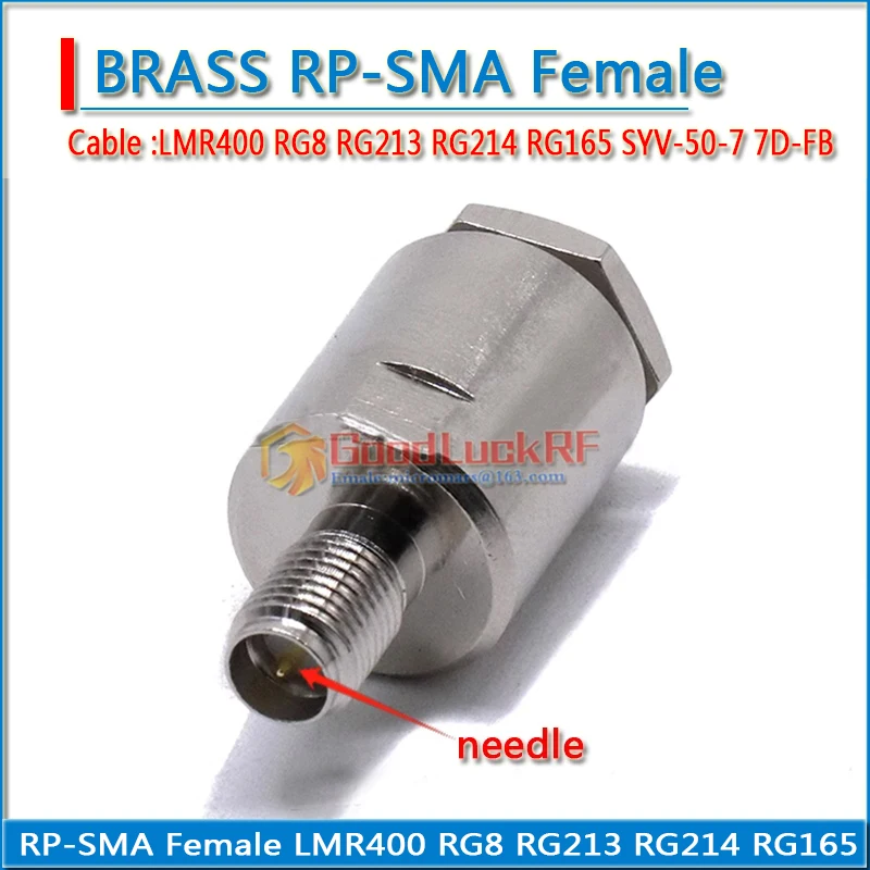 

RP-SMA RP SMA Female Clamp Solder for LMR400 RG8 RG213 RG214 RG165 SYV50-7 7D-FB Cable RF Connector Coax Brass silver Plated