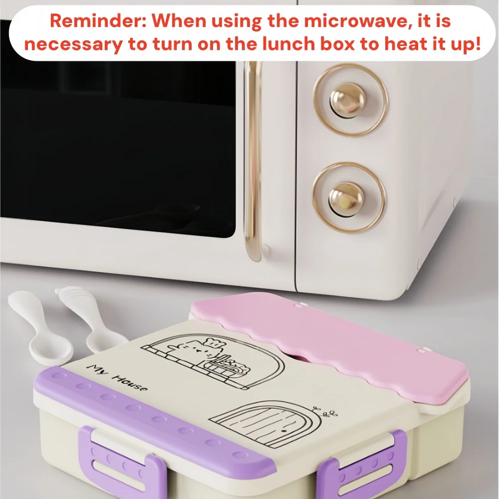 1 PC Portable Plastic Lunch Box,Bento Box, Children/Students Cartoon Lunch Box, Microwave Oven Lunch Box, Fresh-keeping Box - view 4