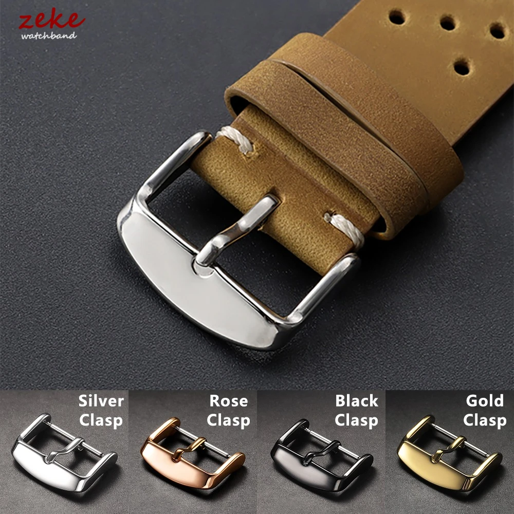 Vintage Racing Leather Watch Band 18mm 19mm 20mm 21mm 22mm 24mm for Seiko Watches Strap Black Brown Breathable Porous Watchbands