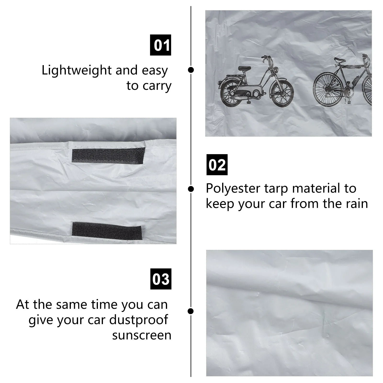 

Bike Protective Cover Grey Dustproof Waterproof for Outdoor Bicycle Motorcycle Wear-Resistant Cycling Cover Bike Protector