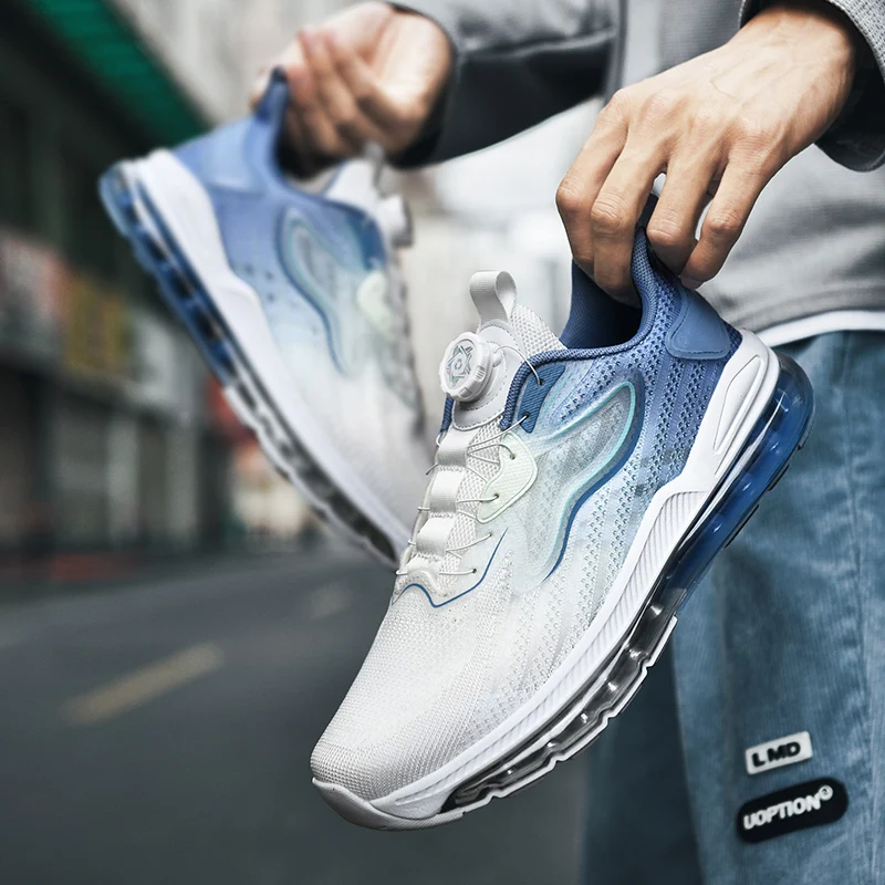 أحذية رياضية كاجوال للرجال قابلة للتنفس، أحذية رياضية فاخرة بدون كعب أنيقة - أحذية سباق مريحة للرجال