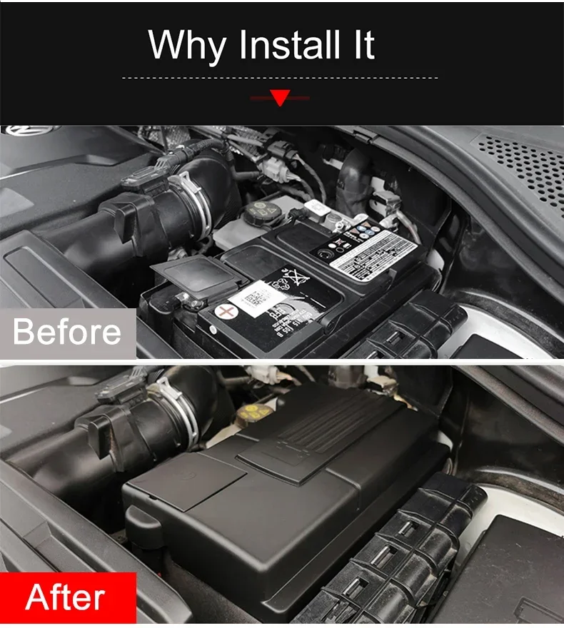 Auto Elektrode Motor Batterie Abdeckung Schutz Kappe Wasserdichte Shell Schutz Für Tiguan 2 Passat B8 Golf Sportsvan Mk7 Touran – Detail 2