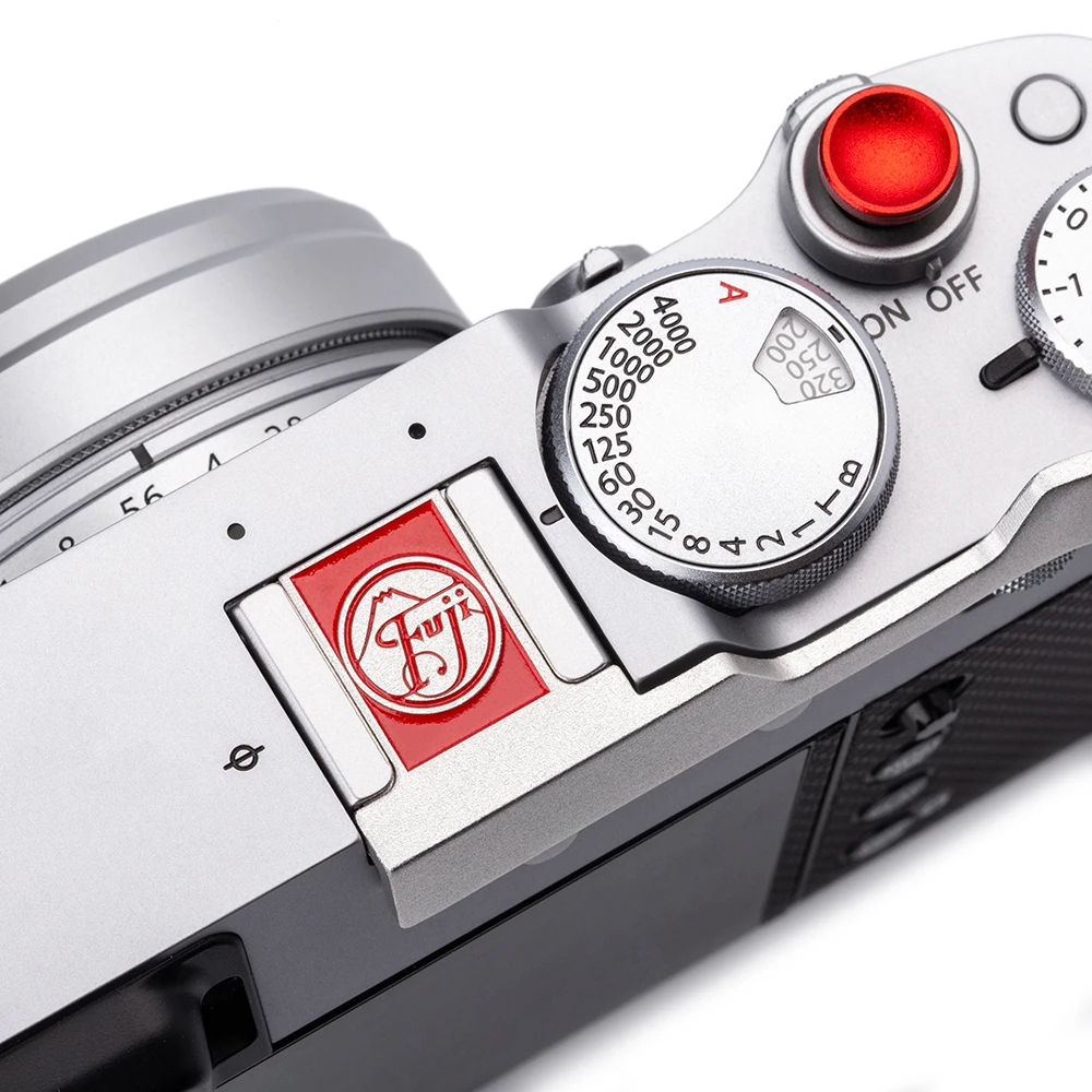 Metalowy zestaw przycisków migawki z uchwytem na kciuk Miękki przycisk wyzwalania Pokrywa gorącej stopki do aparatu Fuji X100V X100F X100T X100VI Akcesoria — zdjęcie produktu 7