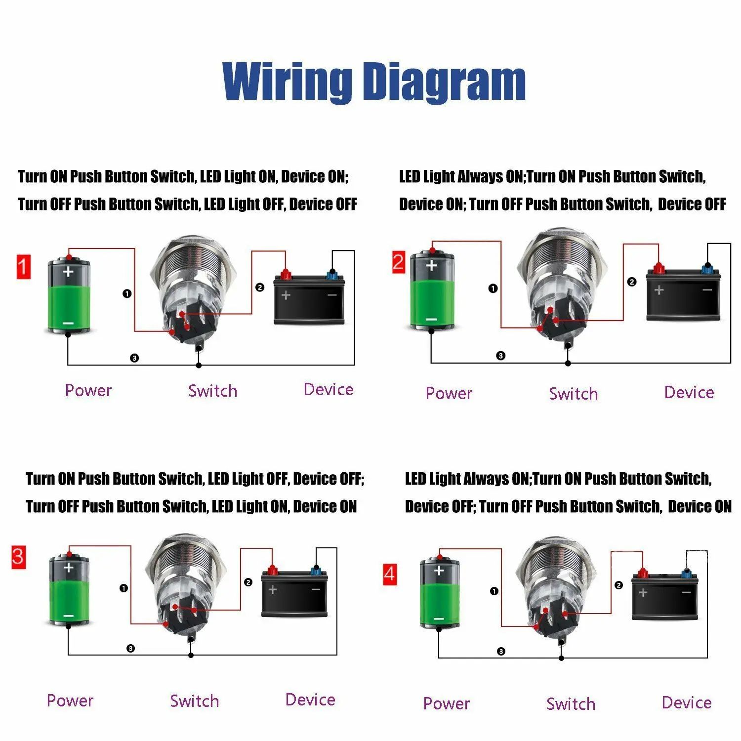 Silver Stainless Steel Ring LED Pushbutton Switch, 16mm Diameter, Waterproof and Dustproof, Wide Range of Applications