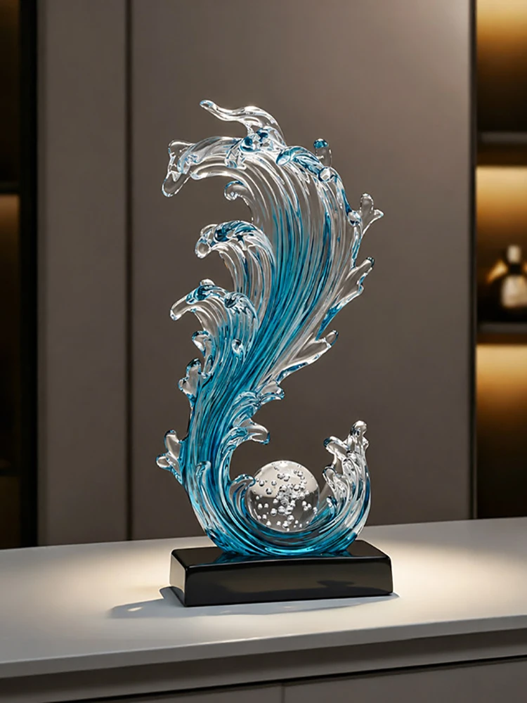 Modern Wind Water Rise,Ornament,Statuette Luxury Living Room,Foyer,Wine Cabinet,Office,Desktop Art Sculpture Decoration,Gifts