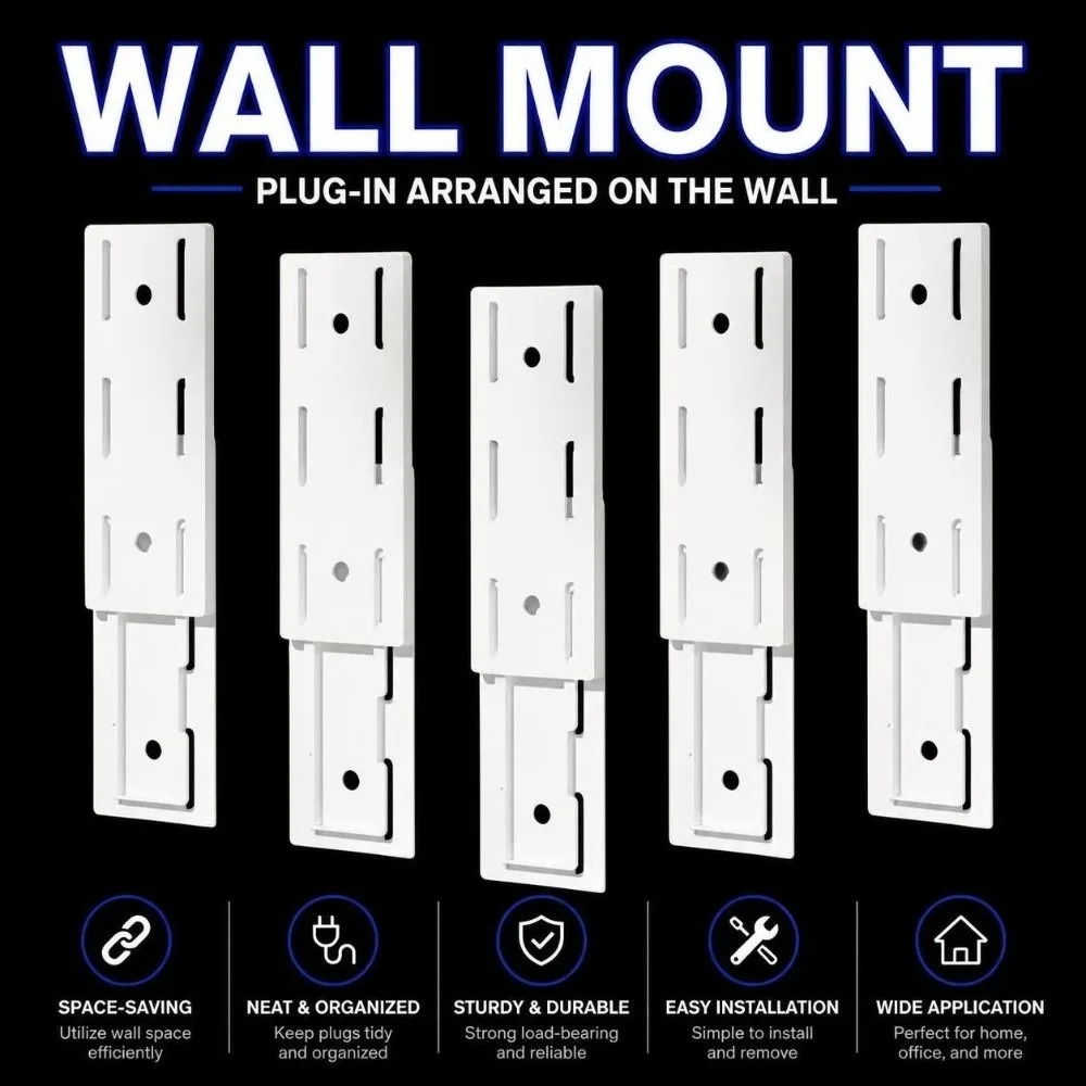 Self-Adhesive Desktop Socket Fixer Drilling Free Removable Cable Organizer Holder Wall-Mounted Plug Holder Fixator