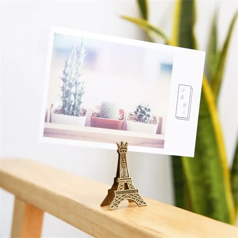 Stationery Creative Metal Retro Style Name Card Wedding Seats Clip Paper Clip Picture Clip Holder Eiffel Tower Clip Memo Clip