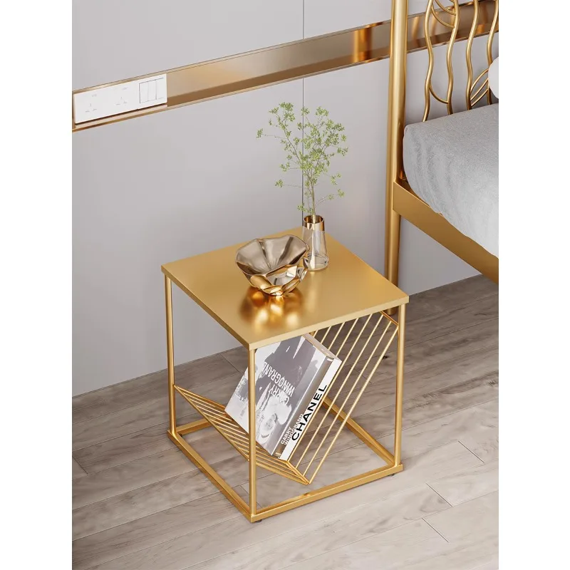 Small and minimalist bedroom bedside table, modern and luxurious bedside table, high-end and narrow edge storage rack, bedside